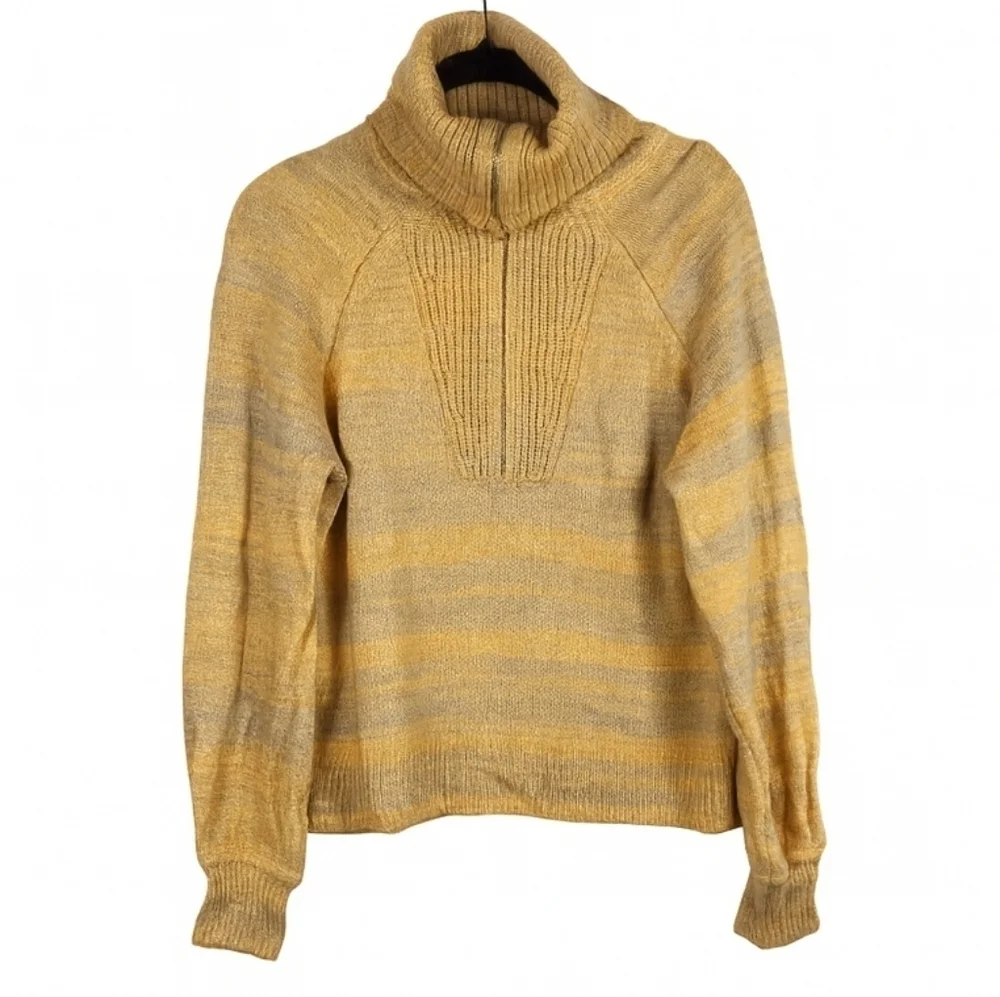 J.Crew Preppy Italian Space-Dyed Wool Blend Half-Zip Funnel Neck Sweater Small